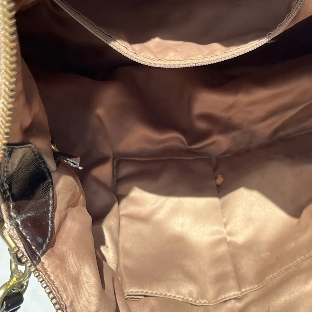 Coach Beige and Dark Brown Satchel